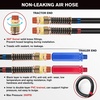 image:imageNilight 15FT Air Line Hose Assembly Rubber with 12 NPT Swivel Fitting Straight Heavy Duty Power Hoses Set Spring Guard Grips DOT Fittings for Semi Truck Trailer Tractor12FT Air Lines with Glad Hands  Grips
