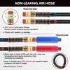 image:imageNilight 15FT Air Line Hose Assembly Rubber with 12 NPT Swivel Fitting Straight Heavy Duty Power Hoses Set Spring Guard Grips DOT Fittings for Semi Truck Trailer Tractor15FT Air Lines with Glad Hands  Grips
