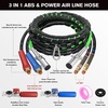 image:imageNilight 15FT Air Line Hose Assembly Rubber with 12 NPT Swivel Fitting Straight Heavy Duty Power Hoses Set Spring Guard Grips DOT Fittings for Semi Truck Trailer Tractor15FT Air Lines with Glad Hands  Grips