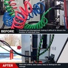 image:imageNilight 15FT Air Line Hose Assembly Rubber with 12 NPT Swivel Fitting Straight Heavy Duty Power Hoses Set Spring Guard Grips DOT Fittings for Semi Truck Trailer Tractor15FT Air Lines with Glad Hands  Grips