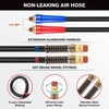 image:imageNilight 15FT Air Line Hose Assembly Rubber with 12 NPT Swivel Fitting Straight Heavy Duty Power Hoses Set Spring Guard Grips DOT Fittings for Semi Truck Trailer Tractor15FT Air Lines
