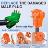 image:imageNilight 50 Amp RV Male Replacement Plug 125250 Volt Heavy Duty Receptacle with Handle ETL Listed NEMA 1450P for Camper Caravan Motorhome Van TrailerAmber