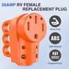 image:imageNilight 50 Amp RV Male Replacement Plug 125250 Volt Heavy Duty Receptacle with Handle ETL Listed NEMA 1450P for Camper Caravan Motorhome Van TrailerAmber