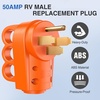 image:imageNilight 50 Amp RV Male Replacement Plug 125250 Volt Heavy Duty Receptacle with Handle ETL Listed NEMA 1450P for Camper Caravan Motorhome Van TrailerAmber