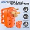 image:imageNilight 50 Amp RV Male Replacement Plug 125250 Volt Heavy Duty Receptacle with Handle ETL Listed NEMA 1450P for Camper Caravan Motorhome Van TrailerAmber