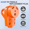 image:imageNilight 50 Amp RV Male Replacement Plug 125250 Volt Heavy Duty Receptacle with Handle ETL Listed NEMA 1450P for Camper Caravan Motorhome Van TrailerAmber