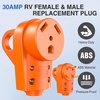 image:imageNilight 50 Amp RV Male Replacement Plug 125250 Volt Heavy Duty Receptacle with Handle ETL Listed NEMA 1450P for Camper Caravan Motorhome Van TrailerAmber