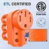 image:imageNilight 50 Amp RV Male Replacement Plug 125250 Volt Heavy Duty Receptacle with Handle ETL Listed NEMA 1450P for Camper Caravan Motorhome Van TrailerAmber