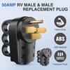 image:imageNilight 50 Amp RV Male Replacement Plug 125250 Volt Heavy Duty Receptacle with Handle ETL Listed NEMA 1450P for Camper Caravan Motorhome Van TrailerBlack