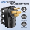 image:imageNilight 50 Amp RV Male Replacement Plug 125250 Volt Heavy Duty Receptacle with Handle ETL Listed NEMA 1450P for Camper Caravan Motorhome Van TrailerBlack