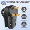 image:imageNilight 50 Amp RV Male Replacement Plug 125250 Volt Heavy Duty Receptacle with Handle ETL Listed NEMA 1450P for Camper Caravan Motorhome Van TrailerBlack