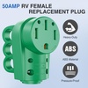 image:imageNilight 50 Amp RV Male Replacement Plug 125250 Volt Heavy Duty Receptacle with Handle ETL Listed NEMA 1450P for Camper Caravan Motorhome Van TrailerGreen