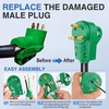 image:imageNilight 50 Amp RV Male Replacement Plug 125250 Volt Heavy Duty Receptacle with Handle ETL Listed NEMA 1450P for Camper Caravan Motorhome Van TrailerGreen