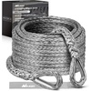 image:imageNilight Synthetic Winch Rope Kit 316 Inch x 50 Feet  6000 lbs Cable Line With Protective Sleeve 13500 lbs Hook Stopper for 4WD Off Road Vehicle UTV ATV SUV Truck GreyGray