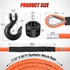image:imageNilight Synthetic Winch Rope Kit 316 Inch x 50 Feet  6000 lbs Cable Line With Protective Sleeve 13500 lbs Hook Stopper for 4WD Off Road Vehicle UTV ATV SUV Truck GreyOrange