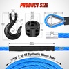 image:imageNilight Synthetic Winch Rope Kit 316 Inch x 50 Feet  6000 lbs Cable Line With Protective Sleeve 13500 lbs Hook Stopper for 4WD Off Road Vehicle UTV ATV SUV Truck GreyBlue