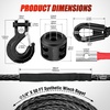 image:imageNilight Synthetic Winch Rope Kit 316 Inch x 50 Feet  6000 lbs Cable Line With Protective Sleeve 13500 lbs Hook Stopper for 4WD Off Road Vehicle UTV ATV SUV Truck GreyBlack