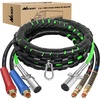 image:imageNilight 15FT Air Line Hose Assembly Rubber with 12 NPT Swivel Fitting Straight Heavy Duty Power Hoses Set Spring Guard Grips DOT Fittings for Semi Truck Trailer Tractor12FT Air Lines