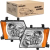 image:imageNilight Headlight Assembly Compatible with 2005 2006 2007 2008 2009 2010 2011 2012 2013 2014 2015 Nissan Xterra OE Style Replacement Chrome Housing Amber Reflector Headlamp Passenger and Driver SideChrome Housing Amber Reflector