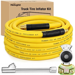 image:imageNilight 15FT Air Line Hose Assembly Rubber with 12 NPT Swivel Fitting Straight Heavy Duty Power Hoses Set Spring Guard Grips DOT Fittings for Semi Truck Trailer Tractor38 x 50FT Air HoseYellow