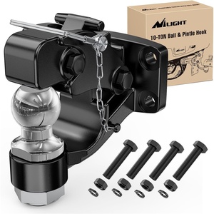 image:imageNilight Pintle Hook Hitch with Mounting Kit 40000 lbs Fits 212 to 3Inch Lunette Ring Mount Required 20Ton Hitch Receiver fit for Pintle Hook Mount2 Ball Pintle Hook