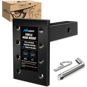 image:imageNilight Pintle Hook Hitch with Mounting Kit 40000 lbs Fits 212 to 3Inch Lunette Ring Mount Required 20Ton Hitch Receiver fit for Pintle Hook Mount3 Position Pintle Hook Mount