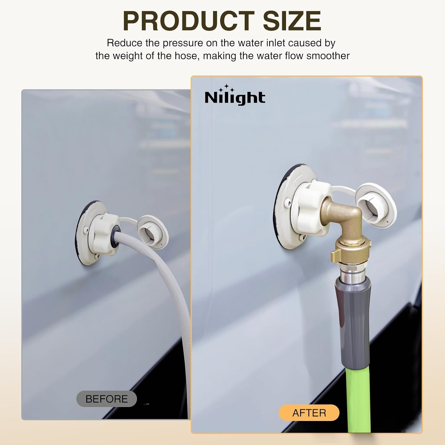 image:imageNilight RV Water Pressure Regulator for RV Camper Adjustable Handle Water Hose Pressure Regulator with Oil Filled Gauge and Inlet Screen Filter Brass Leadfree Reducer Valve for Camper Travel Trailer90 Degree Hose Elbow