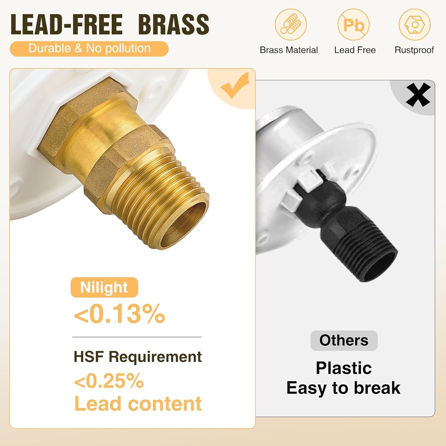 image:imageNilight RV Water Pressure Regulator for RV Camper Adjustable Handle Water Hose Pressure Regulator with Oil Filled Gauge and Inlet Screen Filter Brass Leadfree Reducer Valve for Camper Travel Trailer3 Inlet Check Valve White