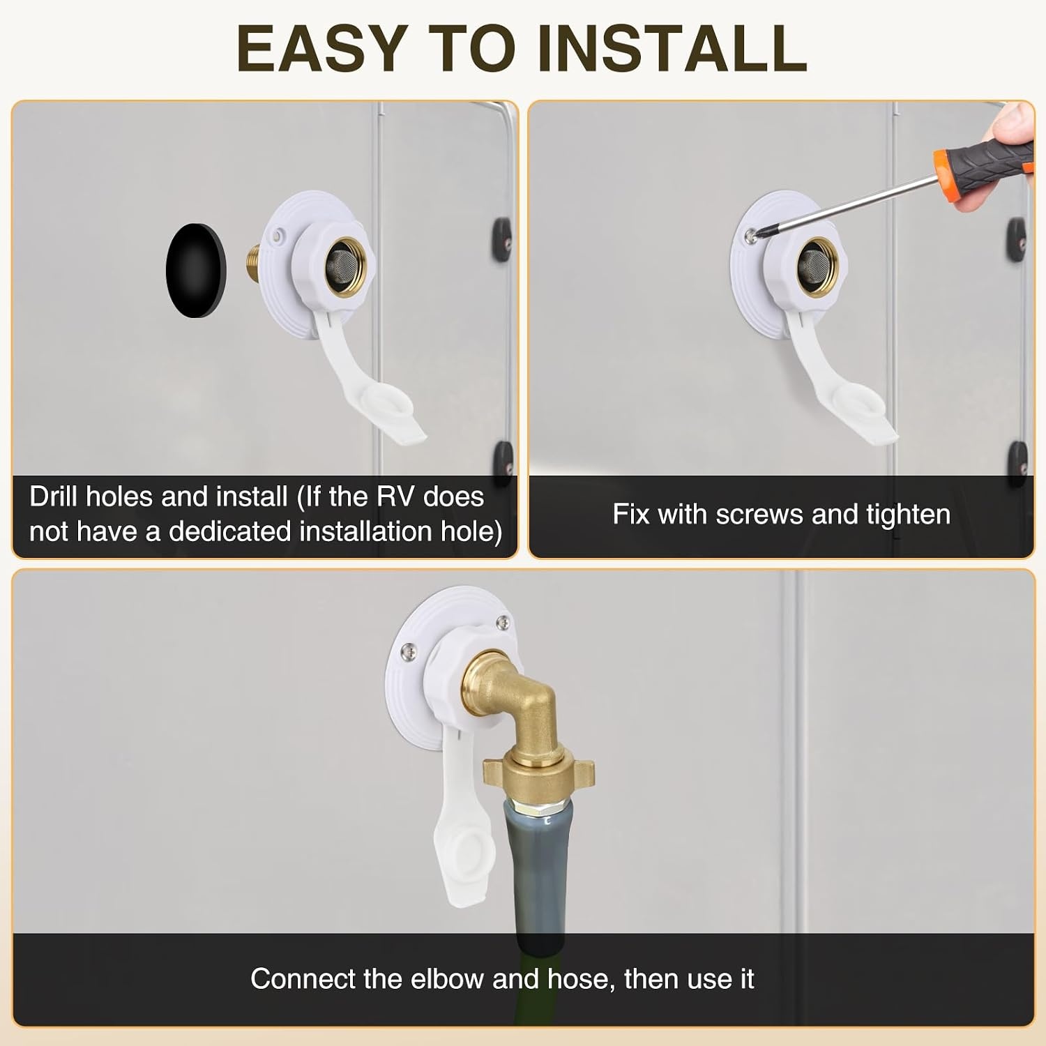 image:imageNilight RV Water Pressure Regulator for RV Camper Adjustable Handle Water Hose Pressure Regulator with Oil Filled Gauge and Inlet Screen Filter Brass Leadfree Reducer Valve for Camper Travel TrailerInlet Check ValveHose Elbow
