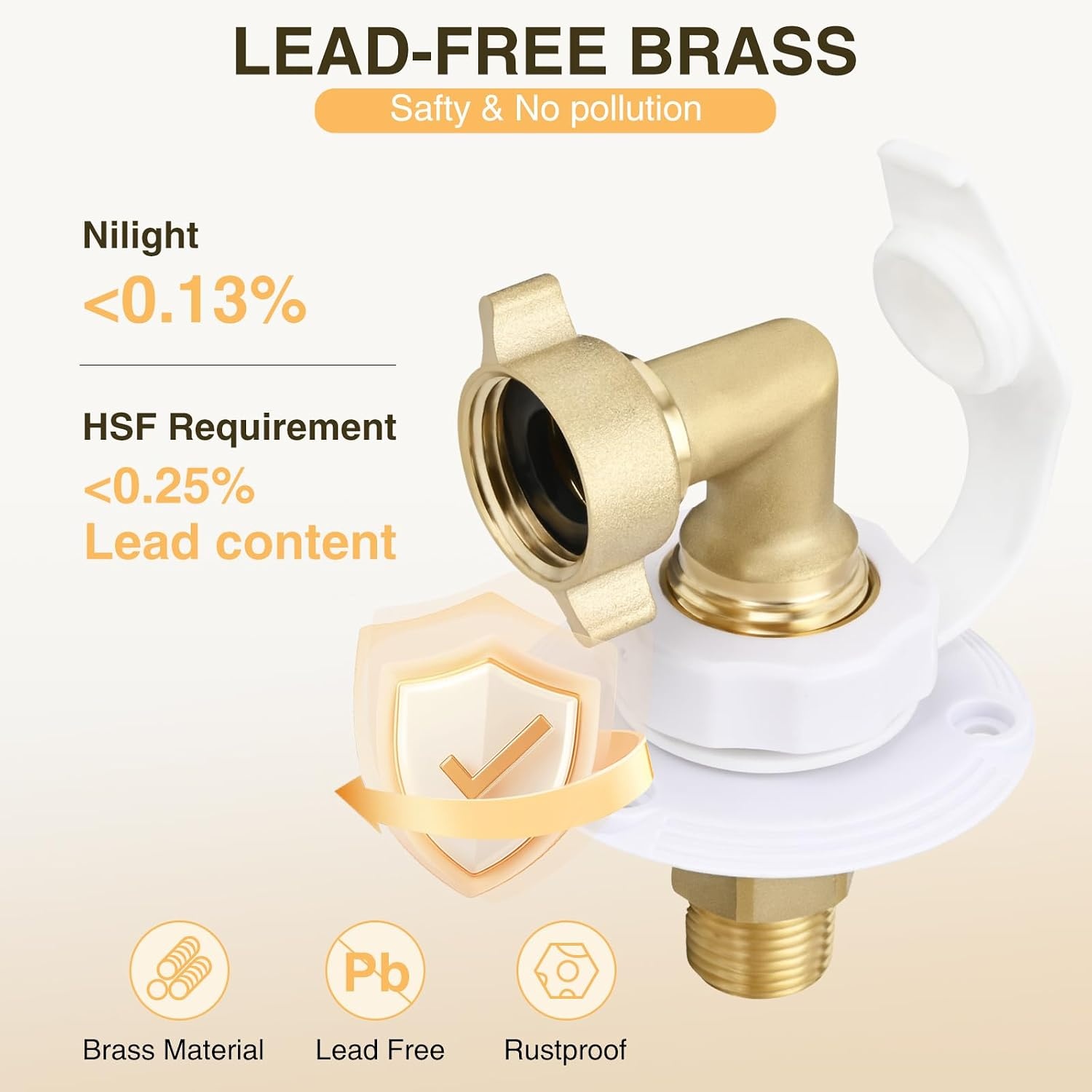 image:imageNilight RV Water Pressure Regulator for RV Camper Adjustable Handle Water Hose Pressure Regulator with Oil Filled Gauge and Inlet Screen Filter Brass Leadfree Reducer Valve for Camper Travel TrailerInlet Check ValveHose Elbow