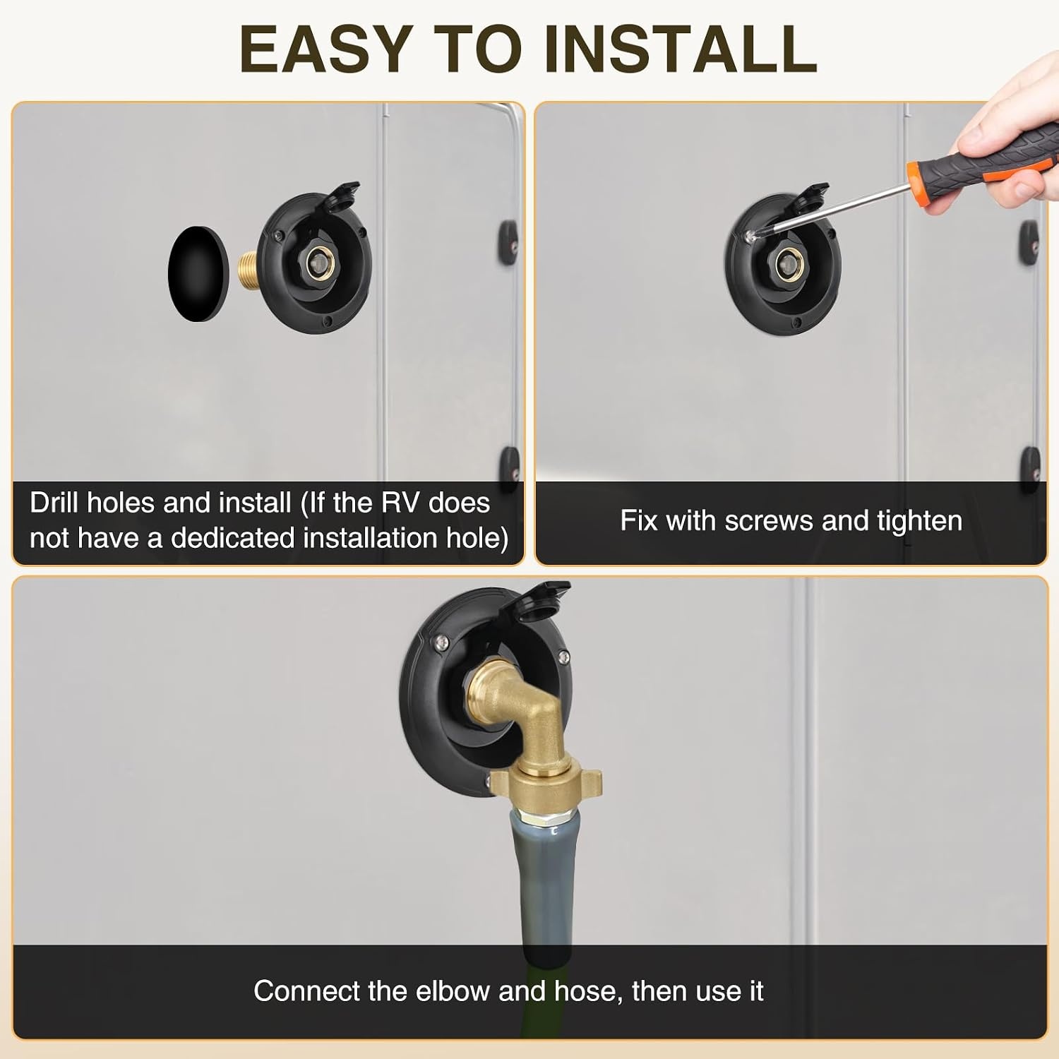 image:imageNilight RV Water Pressure Regulator for RV Camper Adjustable Handle Water Hose Pressure Regulator with Oil Filled Gauge and Inlet Screen Filter Brass Leadfree Reducer Valve for Camper Travel TrailerInlet Check Valve