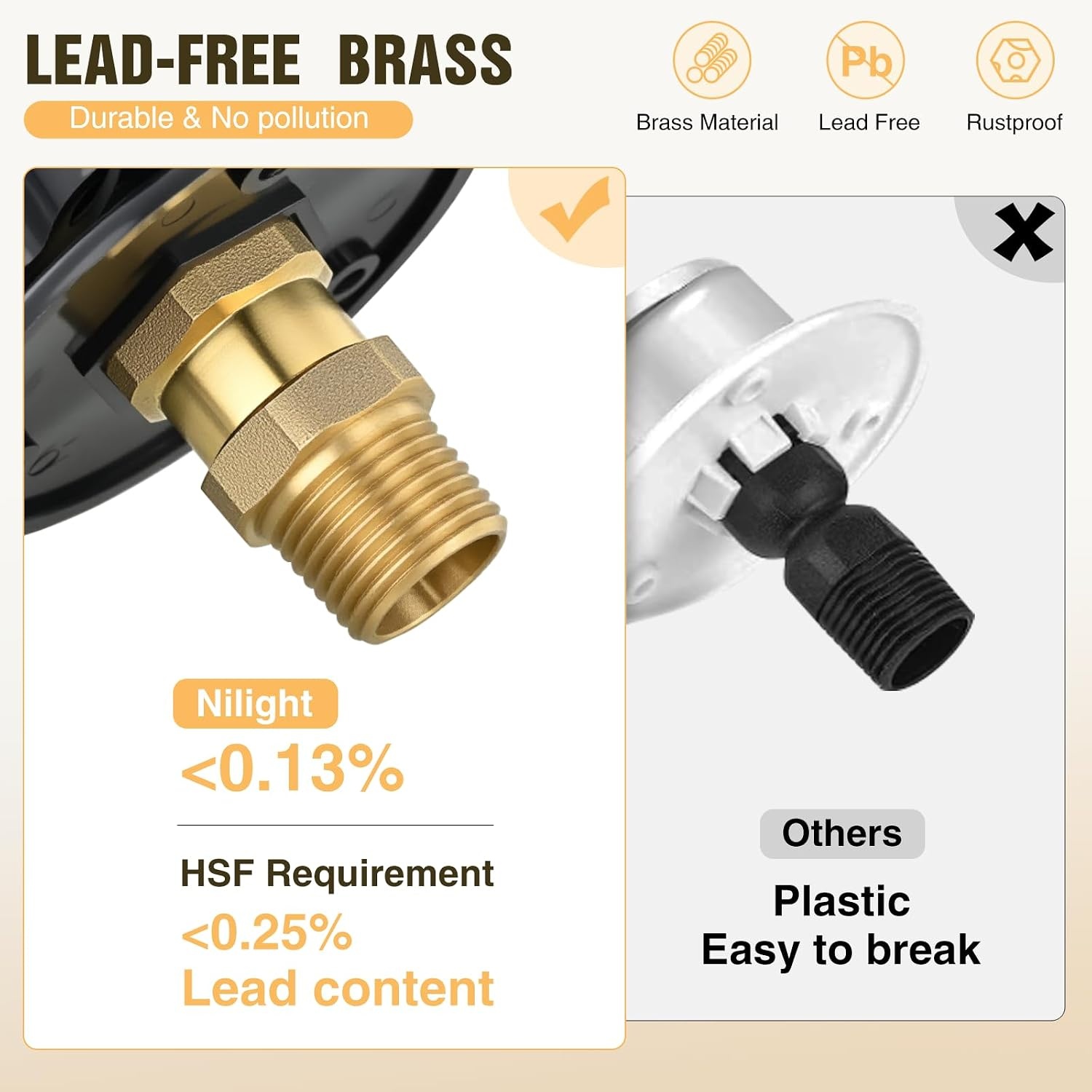 image:imageNilight RV Water Pressure Regulator for RV Camper Adjustable Handle Water Hose Pressure Regulator with Oil Filled Gauge and Inlet Screen Filter Brass Leadfree Reducer Valve for Camper Travel Trailer3 Inlet Check Valve Black