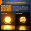 image:imageNilight 4Inch Round Tail Light 2PCS Amber 24LED wStainless Steel Chrome Bezel Waterproof Running Turn Signals Lights for Truck Trailer RV Lorry Boat Tractor