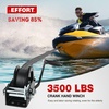 image:imageNilight Boat Trailer Winch 3500 Lbs Hand Crank Winch Heavy Duty Boat Winches with 33Ft Strap Rope Hook Two Way Ratchet 41 81 Gear Portable Marine Manual Winch for Trailers Boat RV ATV Jet Ski TowingBlack