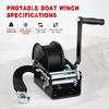 image:imageNilight Boat Trailer Winch 3500 Lbs Hand Crank Winch Heavy Duty Boat Winches with 33Ft Strap Rope Hook Two Way Ratchet 41 81 Gear Portable Marine Manual Winch for Trailers Boat RV ATV Jet Ski TowingBlack