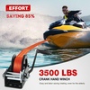 image:imageNilight Boat Trailer Winch 3500 Lbs Hand Crank Winch Heavy Duty Boat Winches with 33Ft Strap Rope Hook Two Way Ratchet 41 81 Gear Portable Marine Manual Winch for Trailers Boat RV ATV Jet Ski TowingOrange