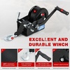image:imageNilight Boat Trailer Winch 3500 Lbs Hand Crank Winch Heavy Duty Boat Winches with 33Ft Strap Rope Hook Two Way Ratchet 41 81 Gear Portable Marine Manual Winch for Trailers Boat RV ATV Jet Ski TowingBlack