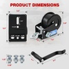 image:imageNilight Boat Trailer Winch 3500 Lbs Hand Crank Winch Heavy Duty Boat Winches with 33Ft Strap Rope Hook Two Way Ratchet 41 81 Gear Portable Marine Manual Winch for Trailers Boat RV ATV Jet Ski TowingBlack