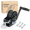 image:imageNilight Boat Trailer Winch 3500 Lbs Hand Crank Winch Heavy Duty Boat Winches with 33Ft Strap Rope Hook Two Way Ratchet 41 81 Gear Portable Marine Manual Winch for Trailers Boat RV ATV Jet Ski TowingBlack