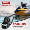 image:imageNilight Boat Trailer Winch 3500 Lbs Hand Crank Winch Heavy Duty Boat Winches with 33Ft Strap Rope Hook Two Way Ratchet 41 81 Gear Portable Marine Manual Winch for Trailers Boat RV ATV Jet Ski TowingBlack
