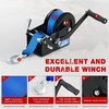 image:imageNilight Boat Trailer Winch 3500 Lbs Hand Crank Winch Heavy Duty Boat Winches with 33Ft Strap Rope Hook Two Way Ratchet 41 81 Gear Portable Marine Manual Winch for Trailers Boat RV ATV Jet Ski TowingBlue