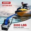 image:imageNilight Boat Trailer Winch 3500 Lbs Hand Crank Winch Heavy Duty Boat Winches with 33Ft Strap Rope Hook Two Way Ratchet 41 81 Gear Portable Marine Manual Winch for Trailers Boat RV ATV Jet Ski TowingBlue