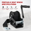 image:imageNilight Boat Trailer Winch 3500 Lbs Hand Crank Winch Heavy Duty Boat Winches with 33Ft Strap Rope Hook Two Way Ratchet 41 81 Gear Portable Marine Manual Winch for Trailers Boat RV ATV Jet Ski TowingBlack