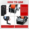 image:imageNilight Boat Trailer Winch 3500 Lbs Hand Crank Winch Heavy Duty Boat Winches with 33Ft Strap Rope Hook Two Way Ratchet 41 81 Gear Portable Marine Manual Winch for Trailers Boat RV ATV Jet Ski TowingOrange