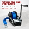 image:imageNilight Boat Trailer Winch 3500 Lbs Hand Crank Winch Heavy Duty Boat Winches with 33Ft Strap Rope Hook Two Way Ratchet 41 81 Gear Portable Marine Manual Winch for Trailers Boat RV ATV Jet Ski TowingBlue