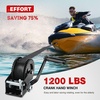 image:imageNilight Boat Trailer Winch 3500 Lbs Hand Crank Winch Heavy Duty Boat Winches with 33Ft Strap Rope Hook Two Way Ratchet 41 81 Gear Portable Marine Manual Winch for Trailers Boat RV ATV Jet Ski TowingBlack