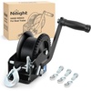 image:imageNilight Boat Trailer Winch 3500 Lbs Hand Crank Winch Heavy Duty Boat Winches with 33Ft Strap Rope Hook Two Way Ratchet 41 81 Gear Portable Marine Manual Winch for Trailers Boat RV ATV Jet Ski TowingBlack