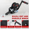 image:imageNilight Boat Trailer Winch 3500 Lbs Hand Crank Winch Heavy Duty Boat Winches with 33Ft Strap Rope Hook Two Way Ratchet 41 81 Gear Portable Marine Manual Winch for Trailers Boat RV ATV Jet Ski TowingBlack