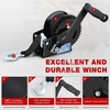 image:imageNilight Boat Trailer Winch 3500 Lbs Hand Crank Winch Heavy Duty Boat Winches with 33Ft Strap Rope Hook Two Way Ratchet 41 81 Gear Portable Marine Manual Winch for Trailers Boat RV ATV Jet Ski TowingBlack
