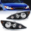 image:imageNilight Headlight Assembly Compatible with 2000 2001 Toyota Camry Replacement Headlamp Black Housing Amber Reflector Driver and Passenger SideBlack Housing Amber Reflector